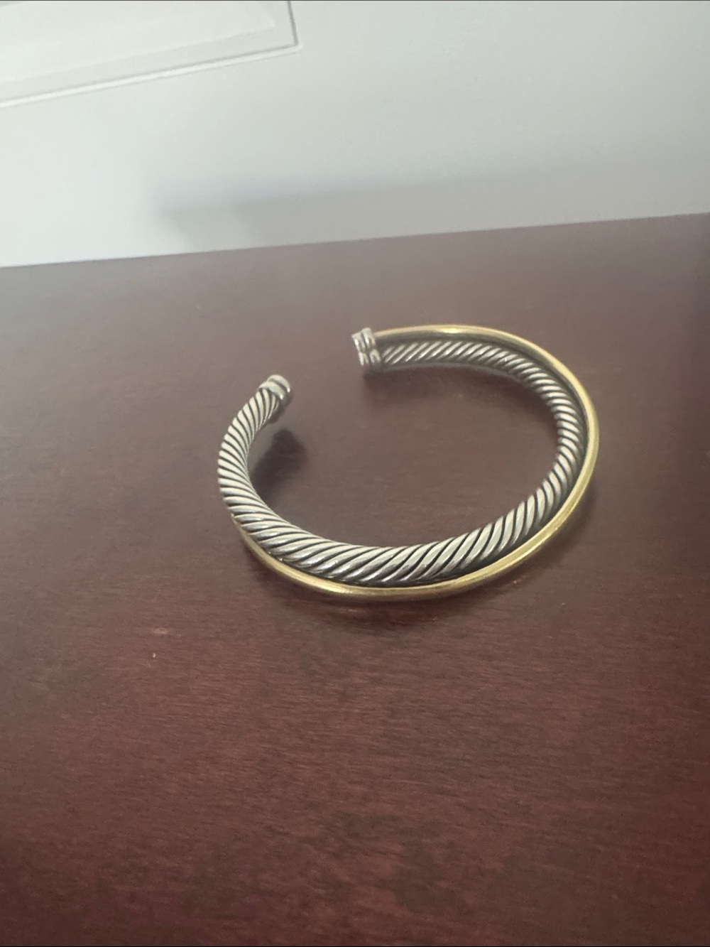 David Yurman crossover bracelet 5 mm 18carat gold and sterling silver - Picture 3 of 3